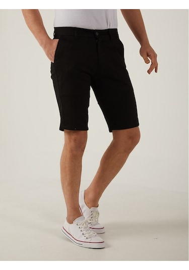 Siyah Renk Chino Erkek Şort Siyah