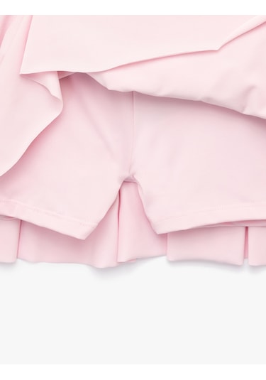 Koton Katlı Mini Volanlı Spor Şort Etek Açık Pembe 5sak40412nk Pembe