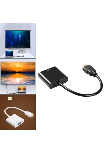 Homyl Kablo - Vga 1080p Video Kablosu, Masaüstü Pc Için Siyah