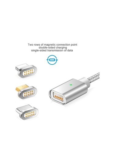 Prestigegoods Elough E04 Manyetik Kablo İphone 8 Uyumlu Poco X3 Xiaomi Usb C Hızlı Şarj Mıknatıslı Kablosu