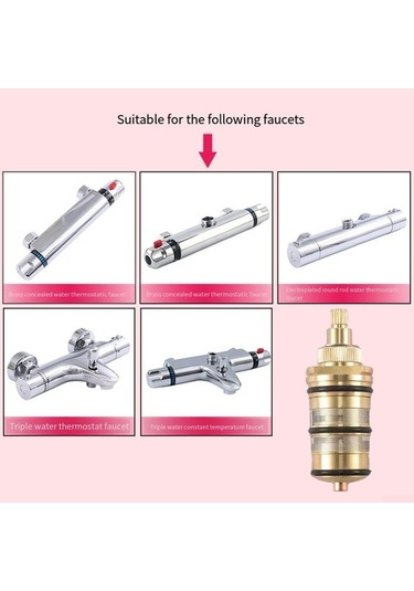 Didadodo Termostatik Mikser Vanası, Duş Vanası, Pirinç Yedek Termostatik Aureate Aureate