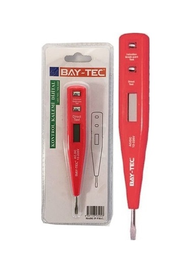 Bay-Tec Digital Kontrol Kalemi Voltaj Ölçer Lcd Ekran