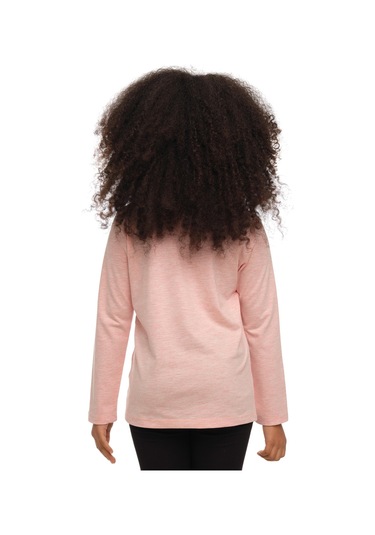 Lovetti Koyu Pembe Melanj Unısex Sıfır Yaka Uzun Kollu Tişört 3028Uk-1P024 Koyu Pembe Melanj