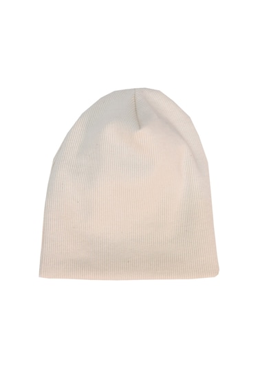 Luess Çocuk Unisex Fitilli Kışlık Bere Ekru