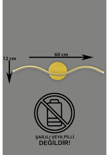 Wave Eskitme Renk Gün Işığı Ledli Banyo Mutfak Salon Duvar Aplik Eskitme