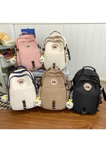 Dancemonkey Tarzı Sırt Sırt Pembe Okul Kolej Kapasiteli Kadın İşlemeli Çantası Çantası Çantası Büyük Bilgisayar Zj Pembe