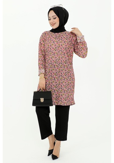 Efdal Çiçek Desen İkili Takım 532 - Pudra