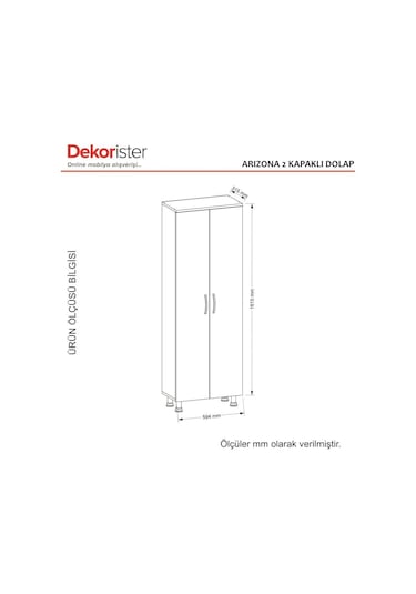 Dekorister Arizona 2 Kapaklı Çok Amaçlı Banyo Dolabı Çok Renkli