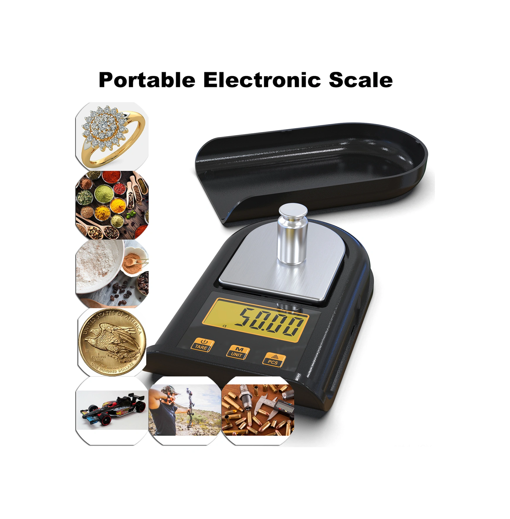 Youmex Taşınabilir 0.01g Hassasiyetli Dijital Terazi - 500g Kapasite, 6 Ölçü Birimi, Tare Ve Sayım Fonksiyonu, Paslanmaz Çelik Yüzey, Pil Dahil Değil Siyah