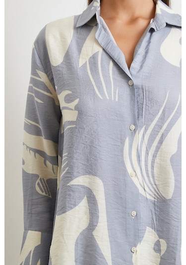 Nevermore V Yaka Modal Gömlek Antrasit Antrasit