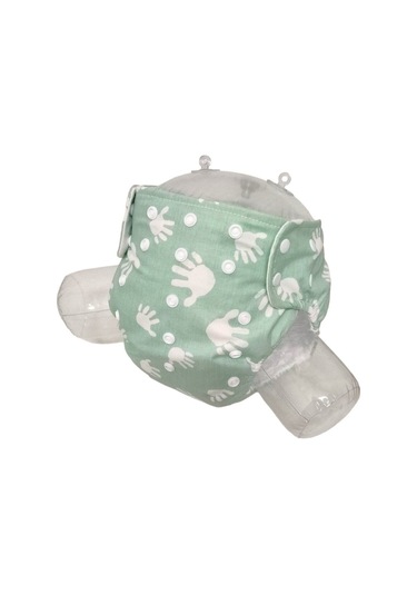Baby Ybb Yıkanabilir Bebek Bezi Cepli Su Yeşili El Desen 3kg-12kg Standart