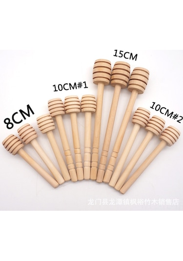 Hombey Ahşap Karamelli Çırpma Çubuğu 15cm - Bal, Kahve, Çay Ve Reçel İçin Dayanıklı Doğal Ahşap, Tekli Paketli