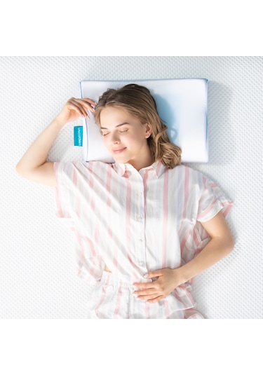 Viscofoam Terletmeyen Boyun Destekli Ortopedik Yastık Jelli Visco Yastık - 47x30x10-8cm