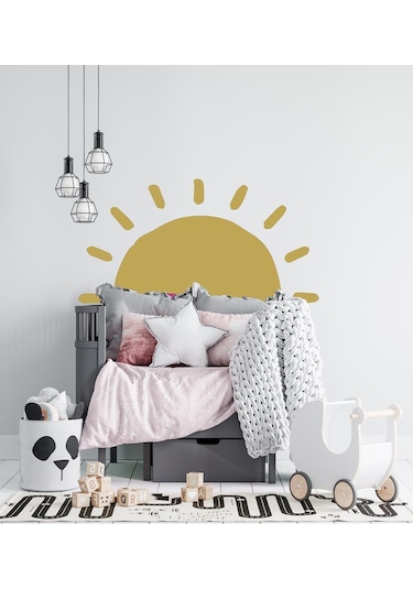 Güneş Bohem Duvar Sticker Bebek Ve Çocuk Odası Dekoratif Duvar Çıkartma Sticker 55 X 100