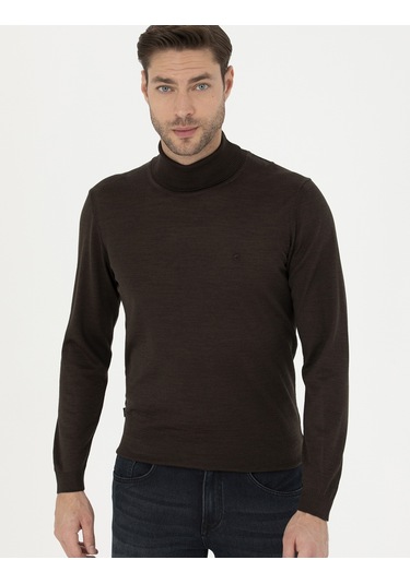 Pierre Cardin Erkek Kahverengi Triko Kazak 50270052-vr029 Kahverengi