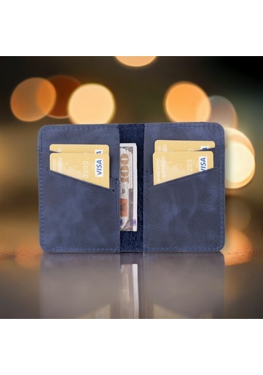 Enrico Slim Deri Kartlık Tn5 Antik Mavi