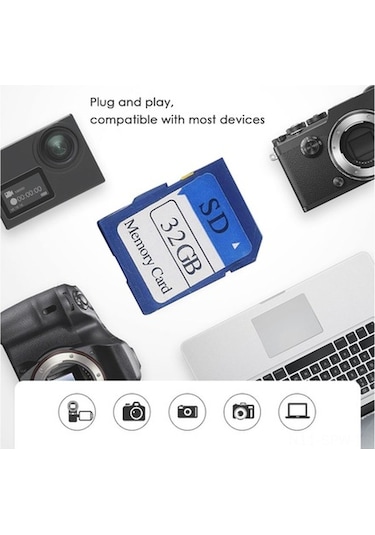 Tongxida Kamera Ve Kameralar İçin 32gb Hızlı Sd Kart - Full Hd Video Ve Hareketli Konular İçin Dayanıklı Mavi Sd109