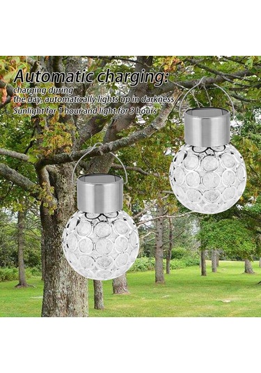 Yaozixa Güneş Enerjili Ip55 Su Geçirmez Beyaz Led Fonksiyonlu 5w 1.2v Bahçe/çardağı Dekoratif Asma Lambası