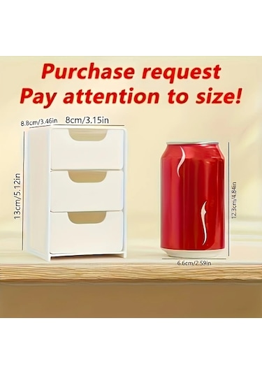 Willowhaven 3 Çekmeceli Organizatör - Dayanıklı Plastik, Ev Ofis Komodin Makyaj Depolama Beyaz Tepsili beyaz