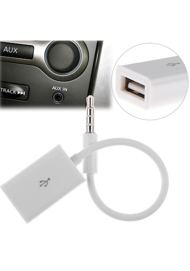 Usb To Aux Kablosu Stereo 4655P Dişi Ses 3.5Mm Mp3 Player Telefon