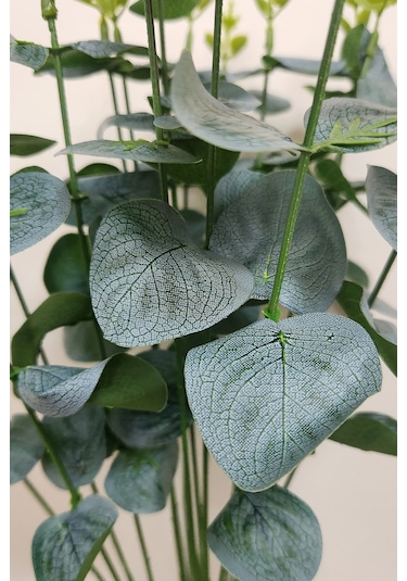 Gerçek Görünümlü 4 Demet 16 Dallı Okaliptus Yapay Çiçek Bitki 1.sınıf Kalite