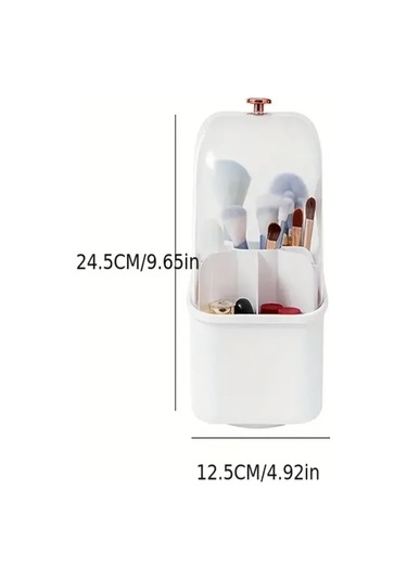 Mufunye Kozmetik Saklama Kutusu, Döndürülebilir, Toz Geçirmez Ve Büyük Kapasiteli, Kare Yeşil