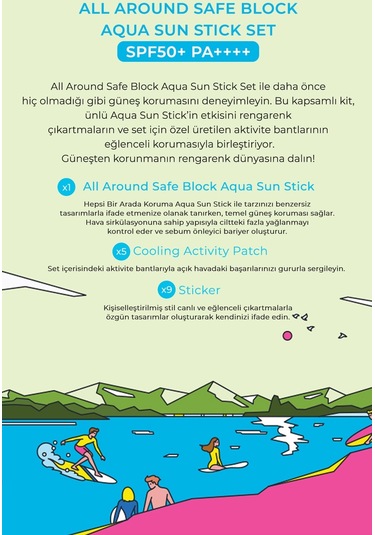 Missha Stick Güneş Kremi ve Göz Altı Bakım Seti All Around Safe Block Aqua Sun Stick Set SPF50+ PA++++