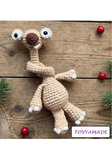 Amigurumi Buz Devri Sid Oyuncak Açık Gri