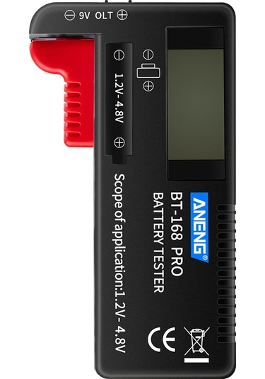 Jeemson Aneng Bt-168 Pro Akü Test Cihazı, Sayısal Göstergeli Pil Seviyesi Ve Kapasite Ölçer 1.2-4.8v