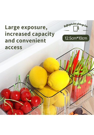 Shineyee Pet Materyal Cam Kapaklı Buzdolabı Yan Kapı Depolama Kutusu - Yiyecekleri Farklılaştırır, Taze Tutar, 12.5x13x10 Cm Şeffaf Şeffaf