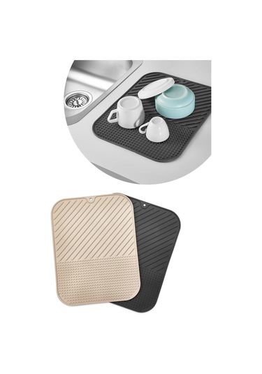 Zmc Bilişim Silikon Kaydırmaz Mutfak İçin Bulaşık Matı, Çok Amaçlı Kurutmalık 36x28cm Çok Renkli