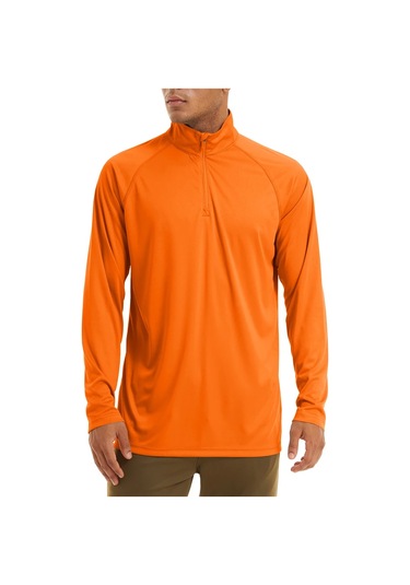 Tacvasen Erkek Anti-uv Güneş Korumalı Uzun Kollu Zip T-shirt Yaz Golf Egzersiz Özbekistanturuncuerkek Turuncu
