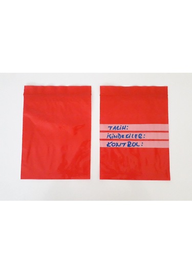 Kırmızı Kilitli Torba 3 Satırlı 7x9 Cm 100'lü Paket