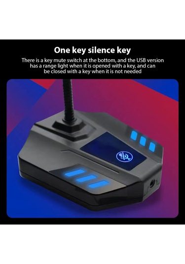 Maiyame Abs Plastik Gövde, Usb Güç Girişli, Dokunmatik Kontrollü, Siyah Bilgisayar Mikrofonu