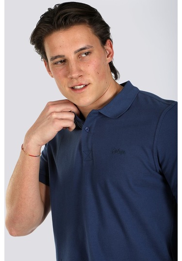 Lee Cooper Twıns 1 Erkek Pike Polo Yaka T-Shırt Gece Mavisi-17943-Gece Mavisi Saks Mavi