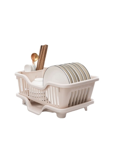 Geeroyoo Ev Kullanıma Tek Katlı Plastik Bulaşık Kurutma Rafı - Japon Tasarım, Orta Açık Süzme Özelliği, Mutfak Dolap Organizatörü Açık Turuncu Diğer