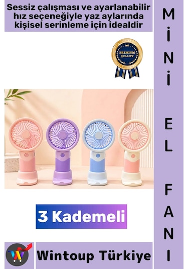 Vantilatör Mini Çanta Boy Gündelik Seyahat Tipi Kompakt Taşınabilir Hafif Sessiz Çalışma Ev Ofis Ya