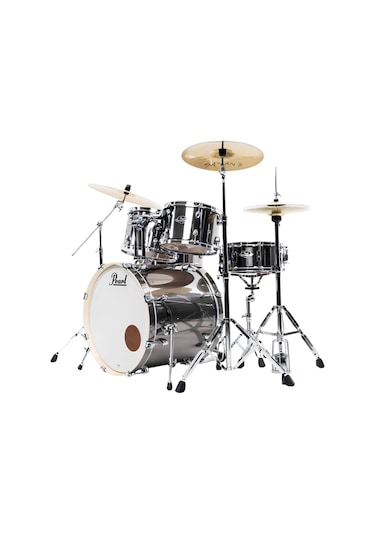 Pearl Exx725br/c21 Export Exx Smokey Chrome 5 Parça 22b/12t/13t/16f/14s Aksamlı Ve Zilli Akustik Davul Seti