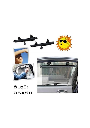 Yan Cam Perde Makaralı 2 Li Siyah