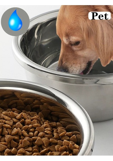 Verone Wood Büyük Köpekler İçin 28 Ve 30 Cm Çelik Kase Seti 196128148