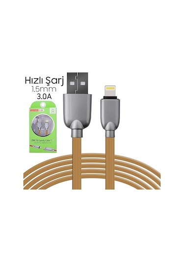 Ally Apple iPhone Uyumlu,5S,6S,7,8,8 Plus Zinc Alloy Dayanıklı 3.0A 1.5Mm Usb (213767879)