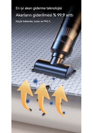 Kablosuz Şarjlı Araç Süpürgesi-beyaz