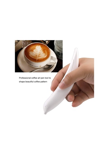 Dinosaurs Electrical Latte Art Pen For Coffee Cake Spice Pen Cake Decoration Pen Coffee Carving Pen Baking Pastry Tools White 1 Adet