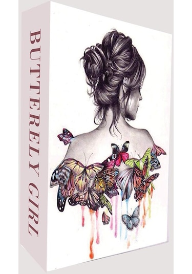 121 Butterfly Gırl Dekoratif Kitap Kutuları