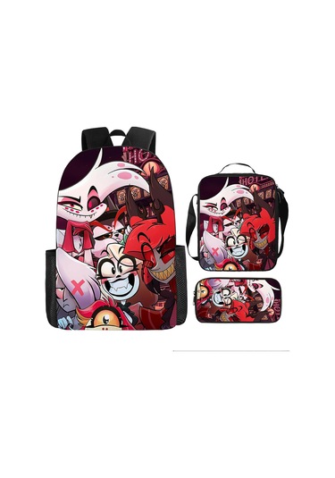 Öğrenci Sırt Çantası Karikatür Sırt Çantası Üç Parçalı Sırt Çantası Omuz Çantası Kalem Kutusu Çanta,42x29x16cm Bag6 42x29x16cm Siyah