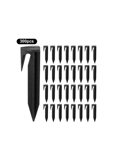 300 Adet 8.5 Cm Çim Biçme Makinesi Zemin Zımba Kenar Kazıkları Plastik Yard Bahçe Sınır Tel Ankraj Mandalları