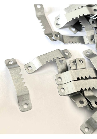 Mini Tırtırlı Timsah Tablo Ve Çerçeve Askısı 5 Adet Askıve Vidaları Tablo Askı Çerçeve Duvara Montaj Gri