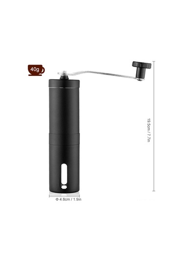 Gajeena Stainless Steel El Fırçalı Kahve Değirmeni - Taşınabilir, Ayarı Ayarlanabilir, 40g Kapasite, Siyah, Spor Ve Baharatlarda Kullanılabilir