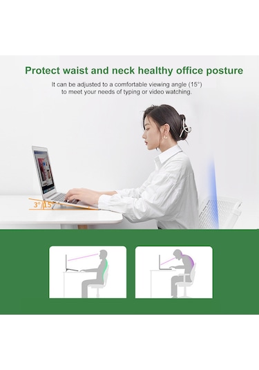 Xindoker Zink Alloy Bilgisayar Ayaküstü Yükseltici, Katlanabilir Masaüstü Tutucu, Siyah Çift Paket