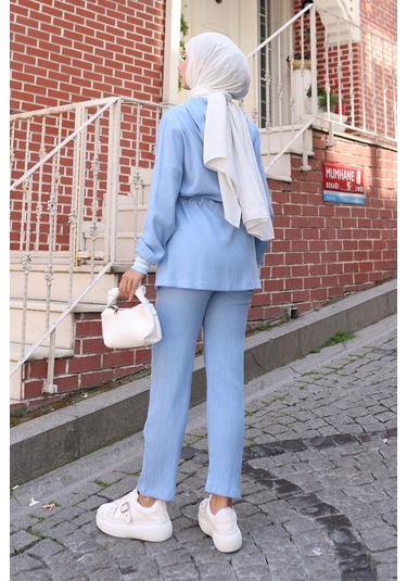 Ribana Detaylı Takım Bebe Mavisi Bebemavisi Bebek Mavisi